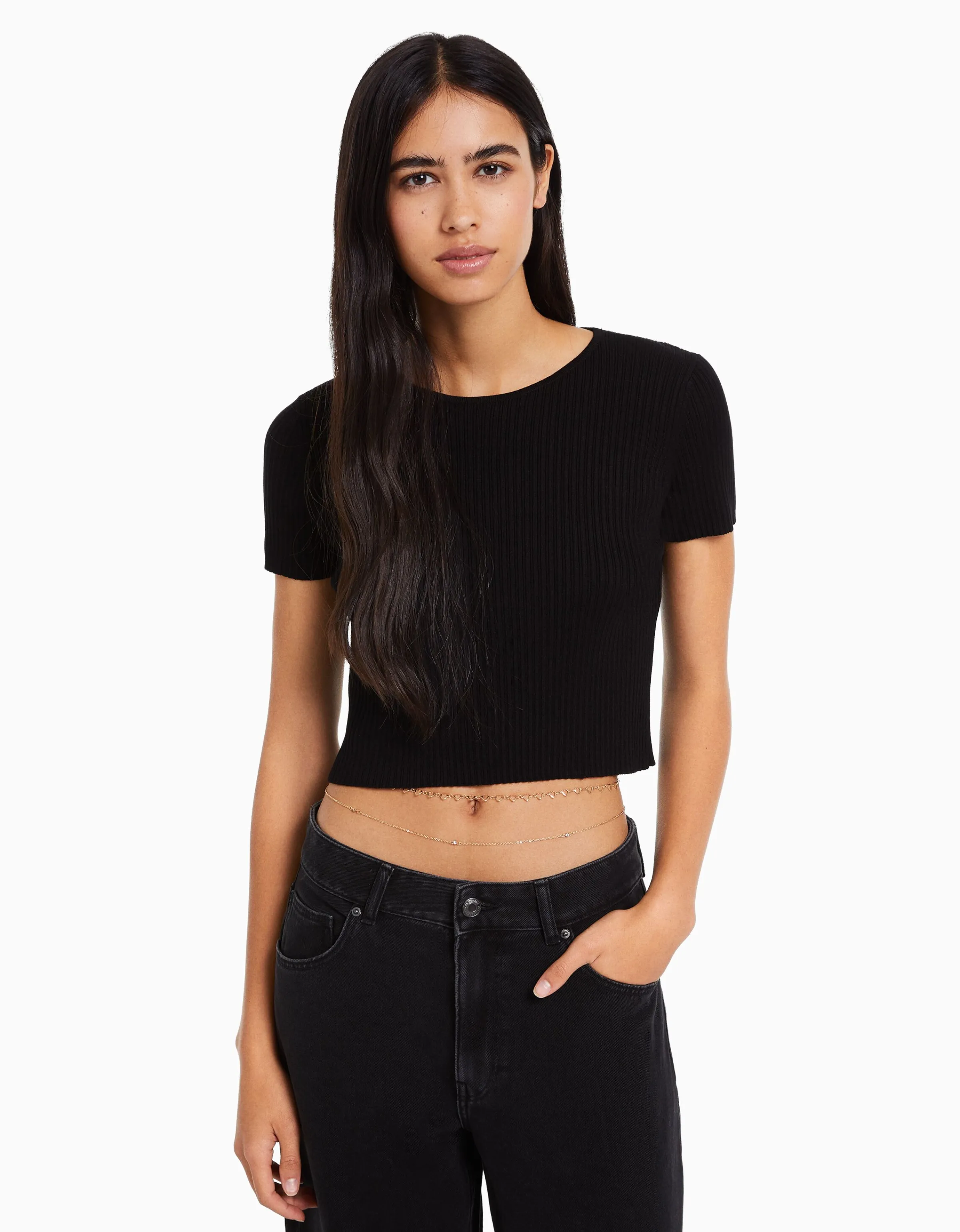 BERSHKA Belly chain corazones Oro Best Sale