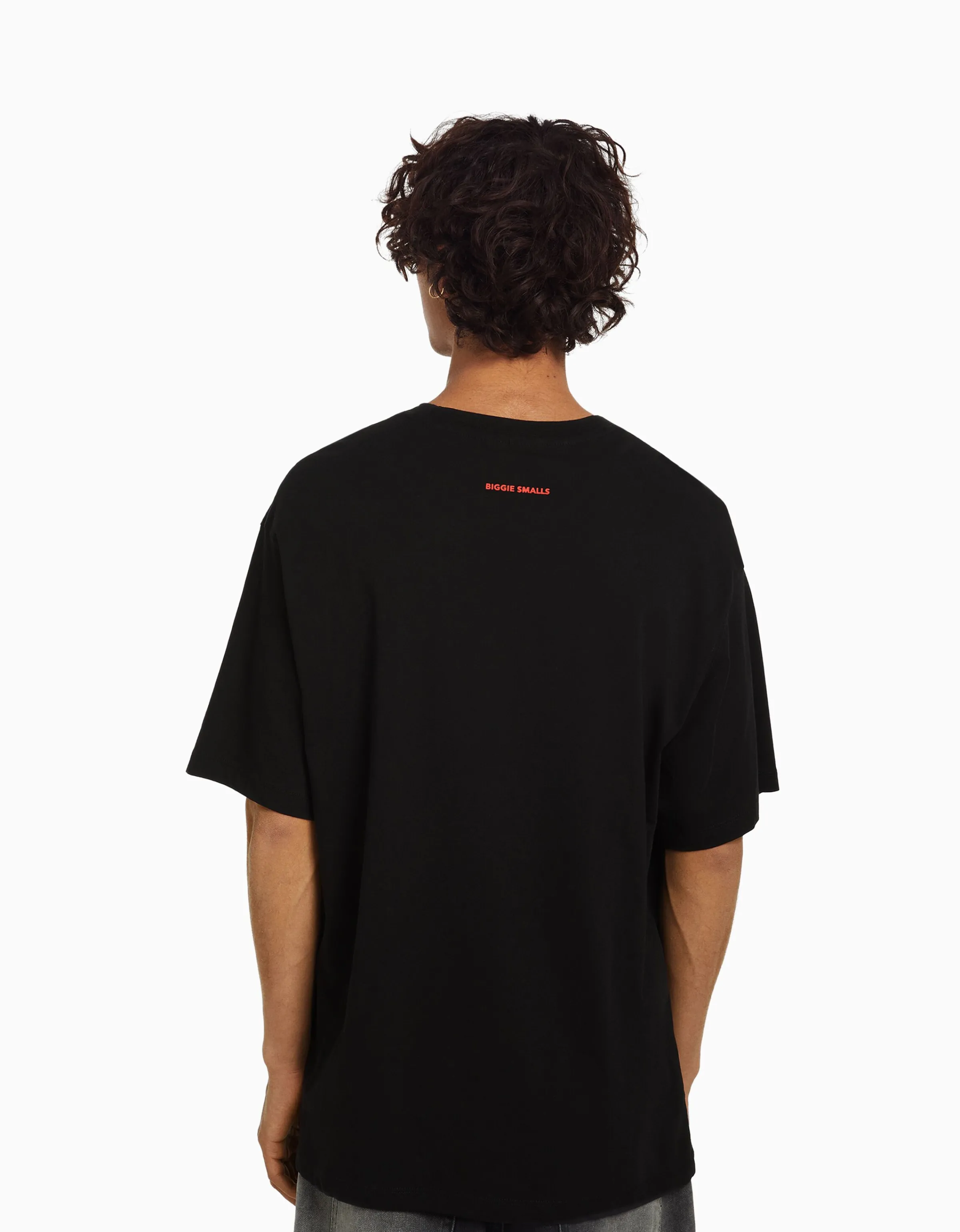 BERSHKA Camiseta manga corta boxy fit print The Notorious B.I.G. Negro Shop