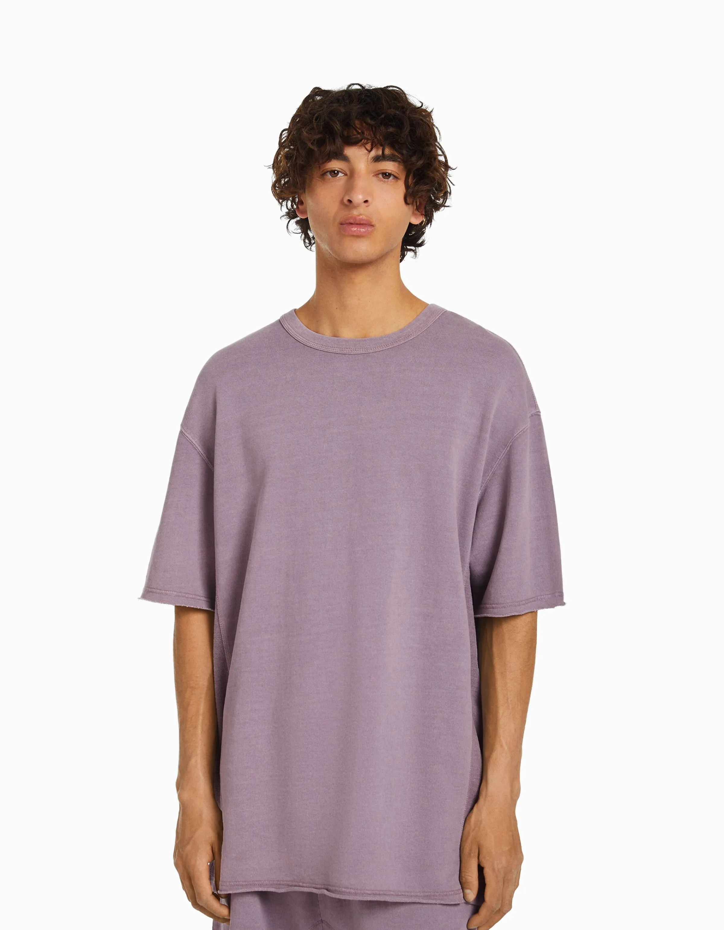 BERSHKA Camiseta manga corta efecto lavado Negro Online