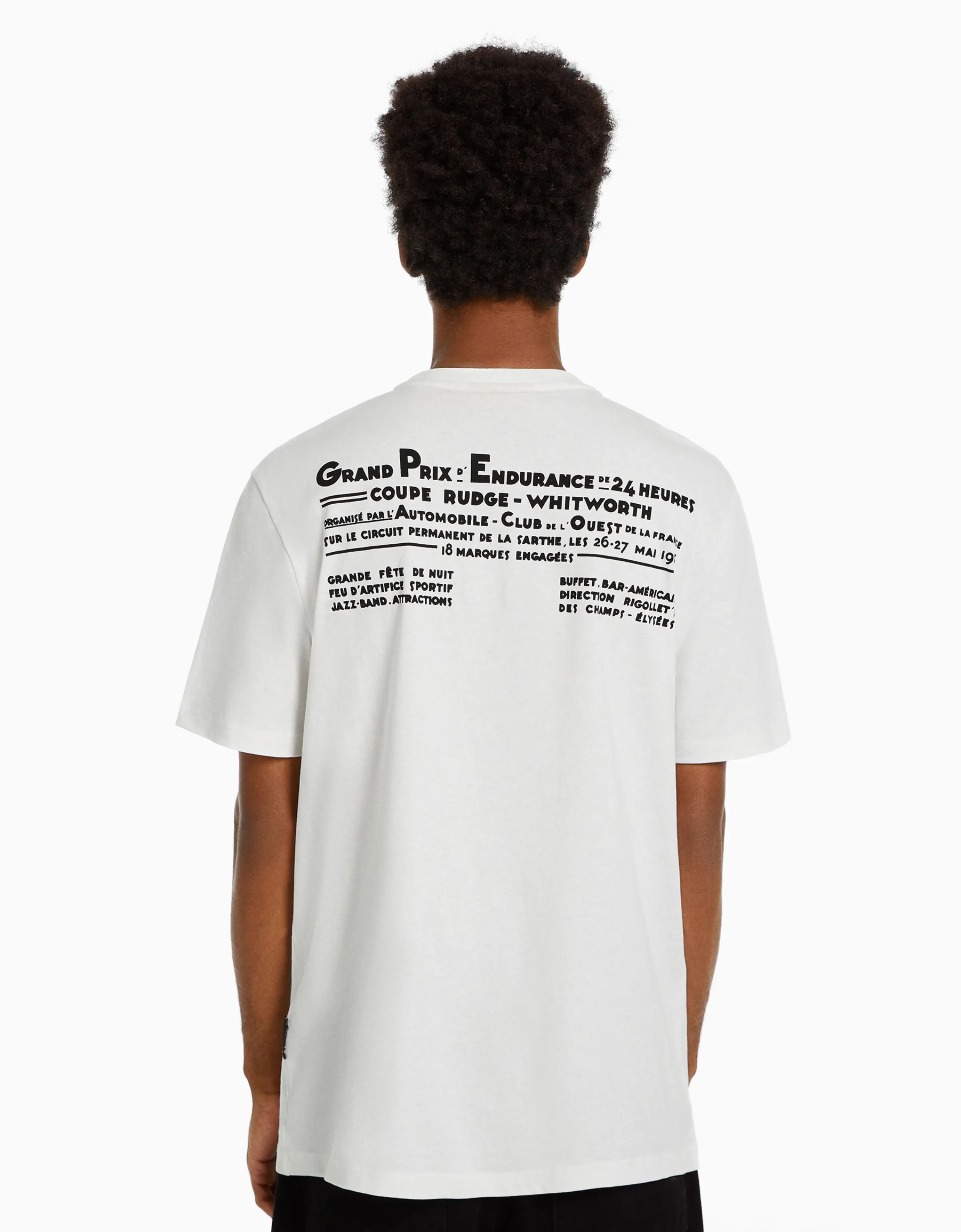BERSHKA Camiseta manga corta regular fit 24h LE MANS Camel Best Sale