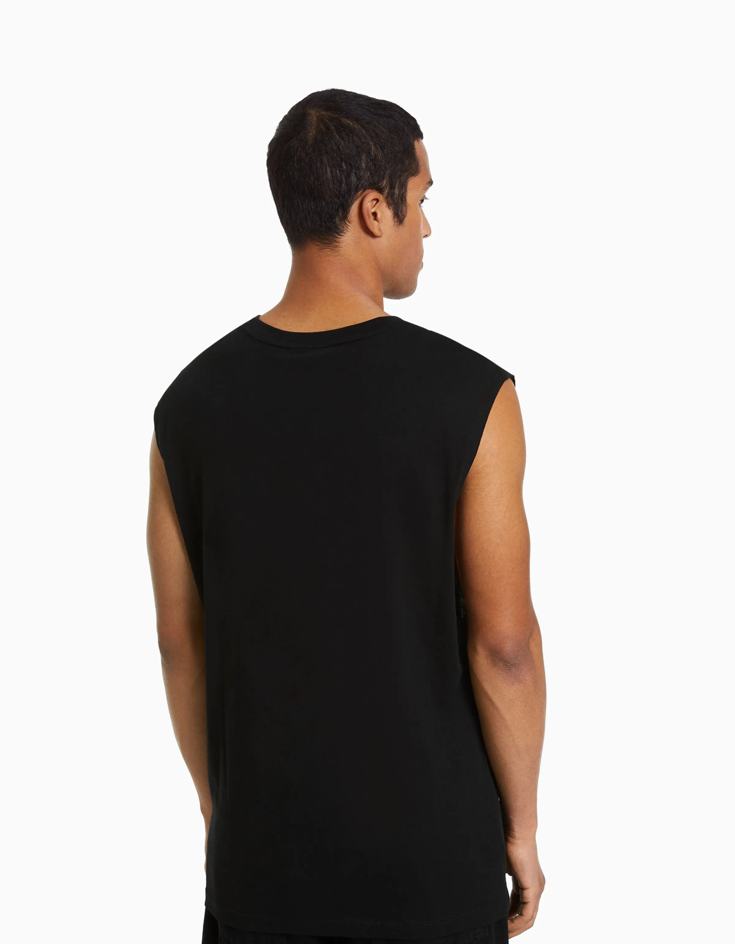 BERSHKA Camiseta sin mangas worker fit Blanco Cheap