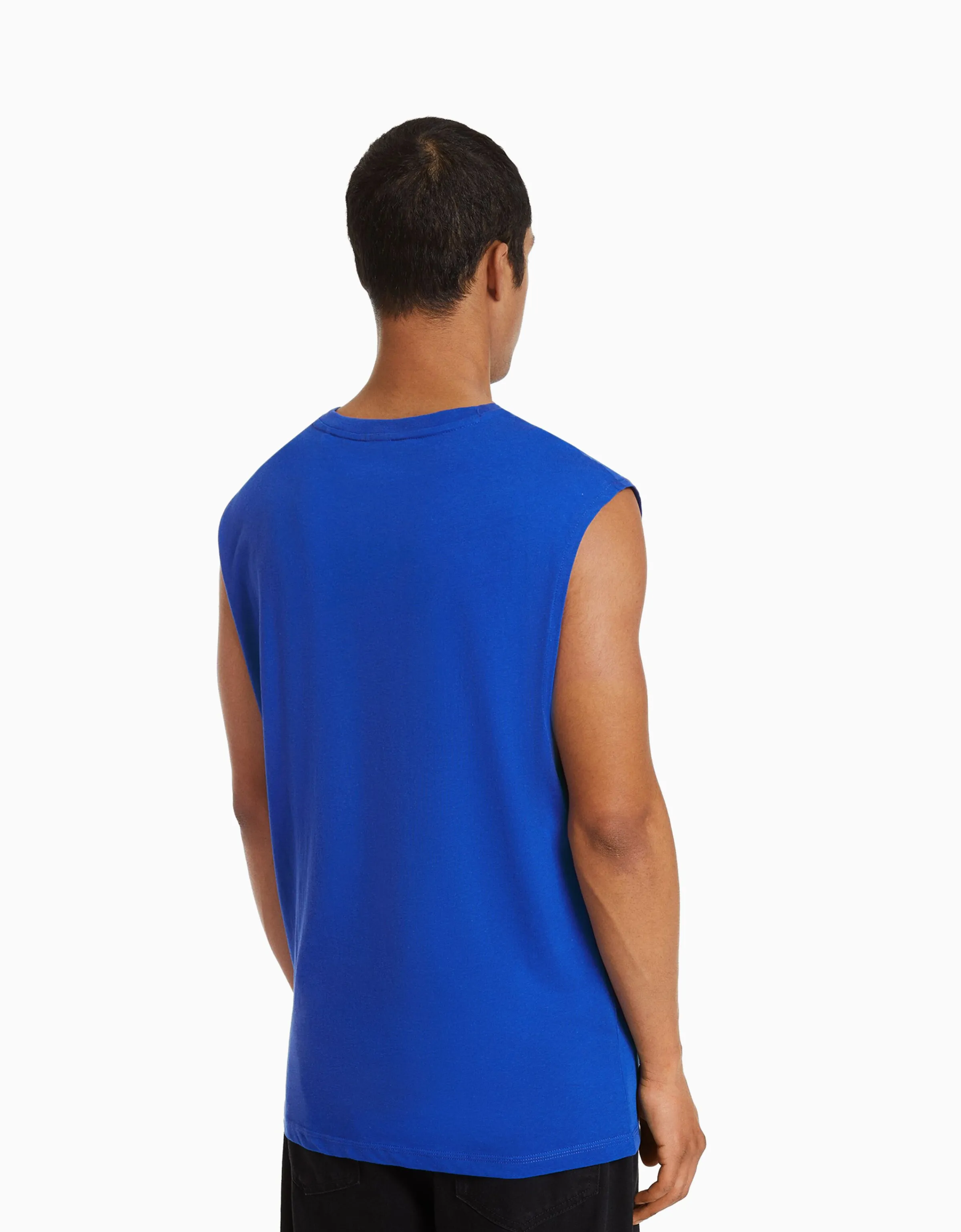 BERSHKA Camiseta sin mangas worker fit Blanco Discount