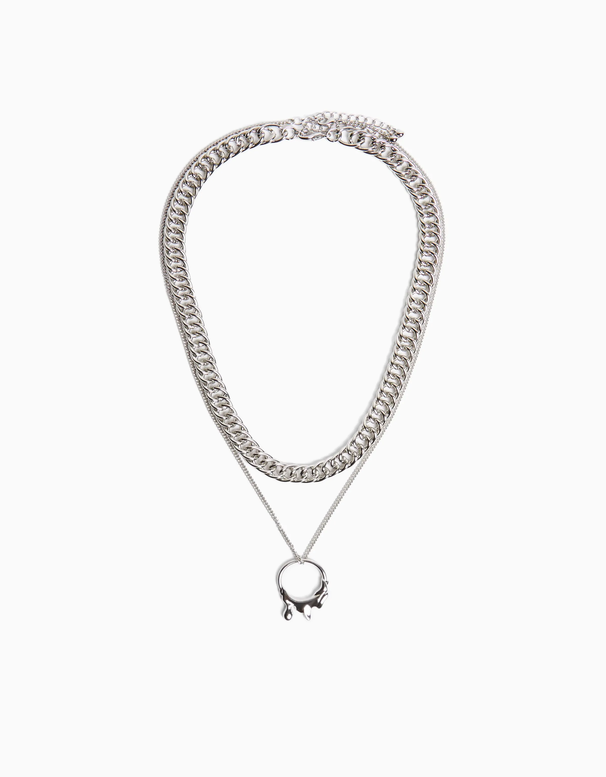 BERSHKA Collar colgante Plata New