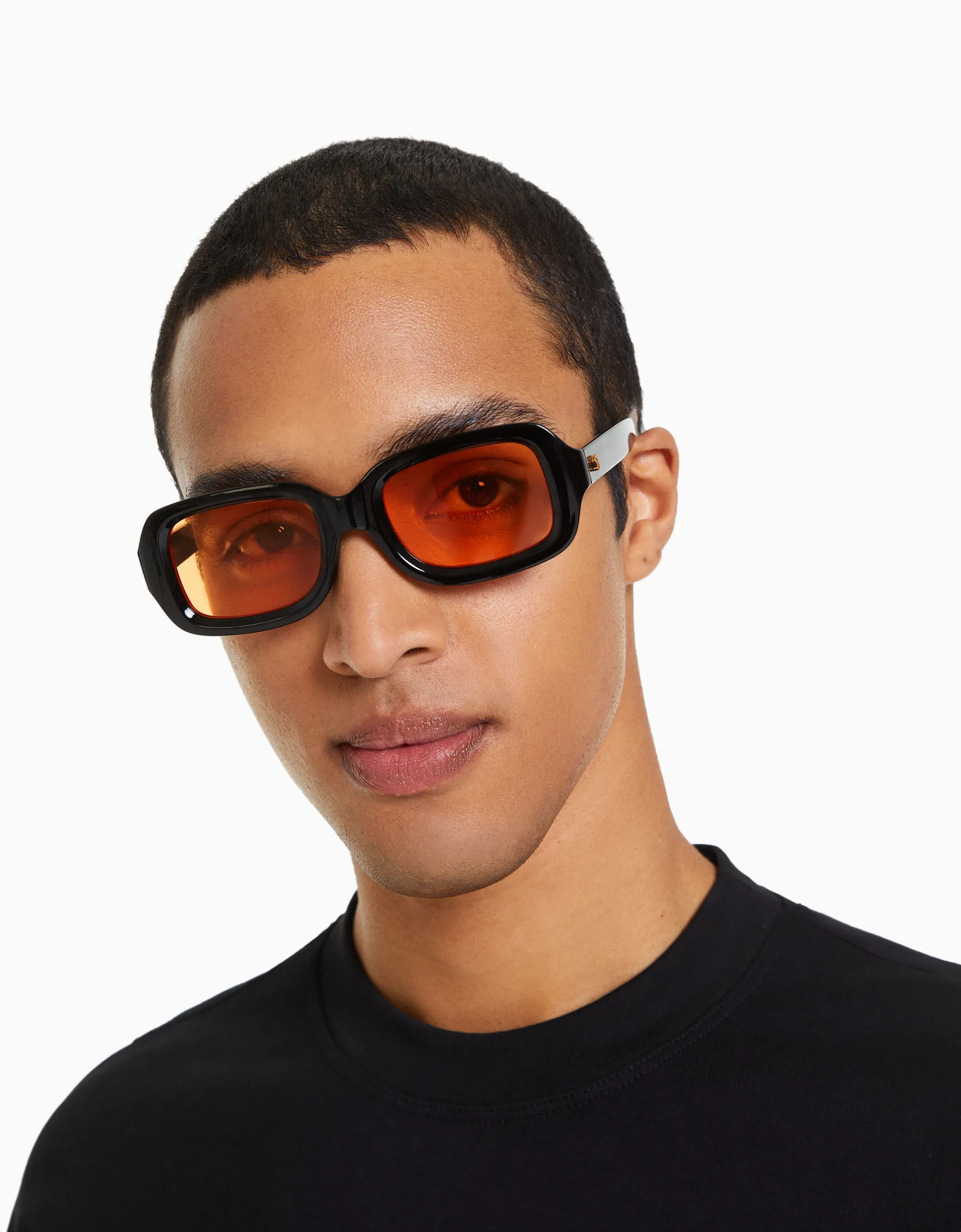 BERSHKA Gafas de sol ovaladas Naranja Shop