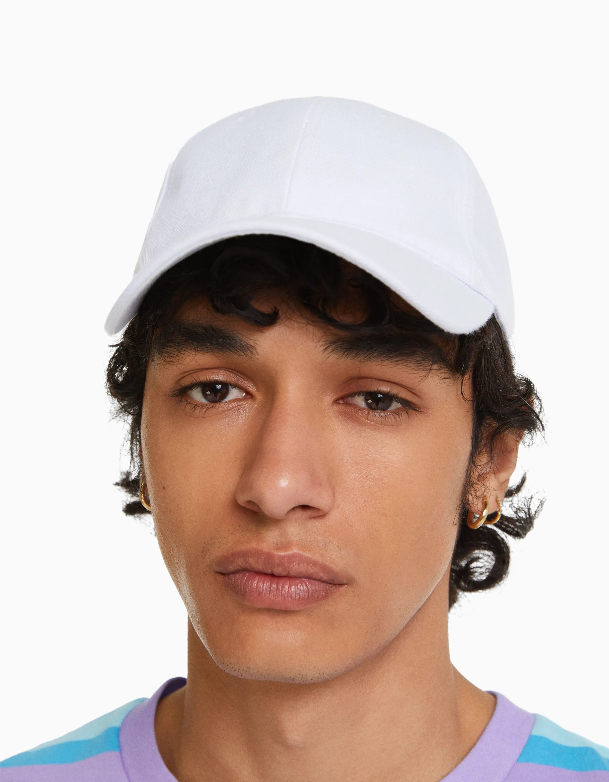BERSHKA Gorra básica Blanco Best