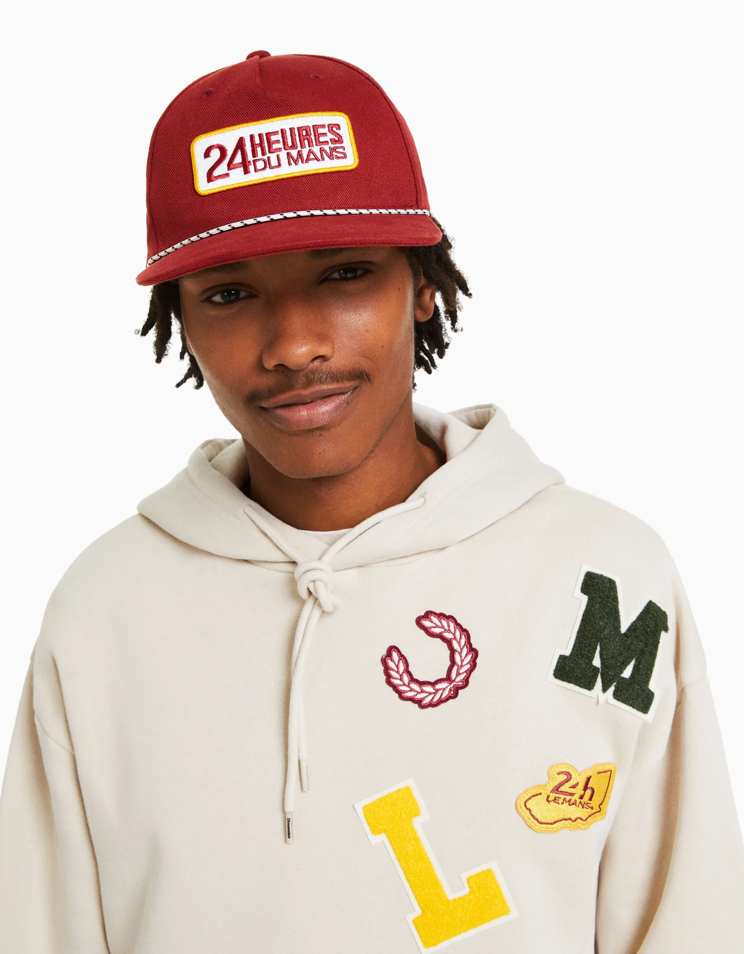 BERSHKA Gorra 24h LE MANS Granate Cheap