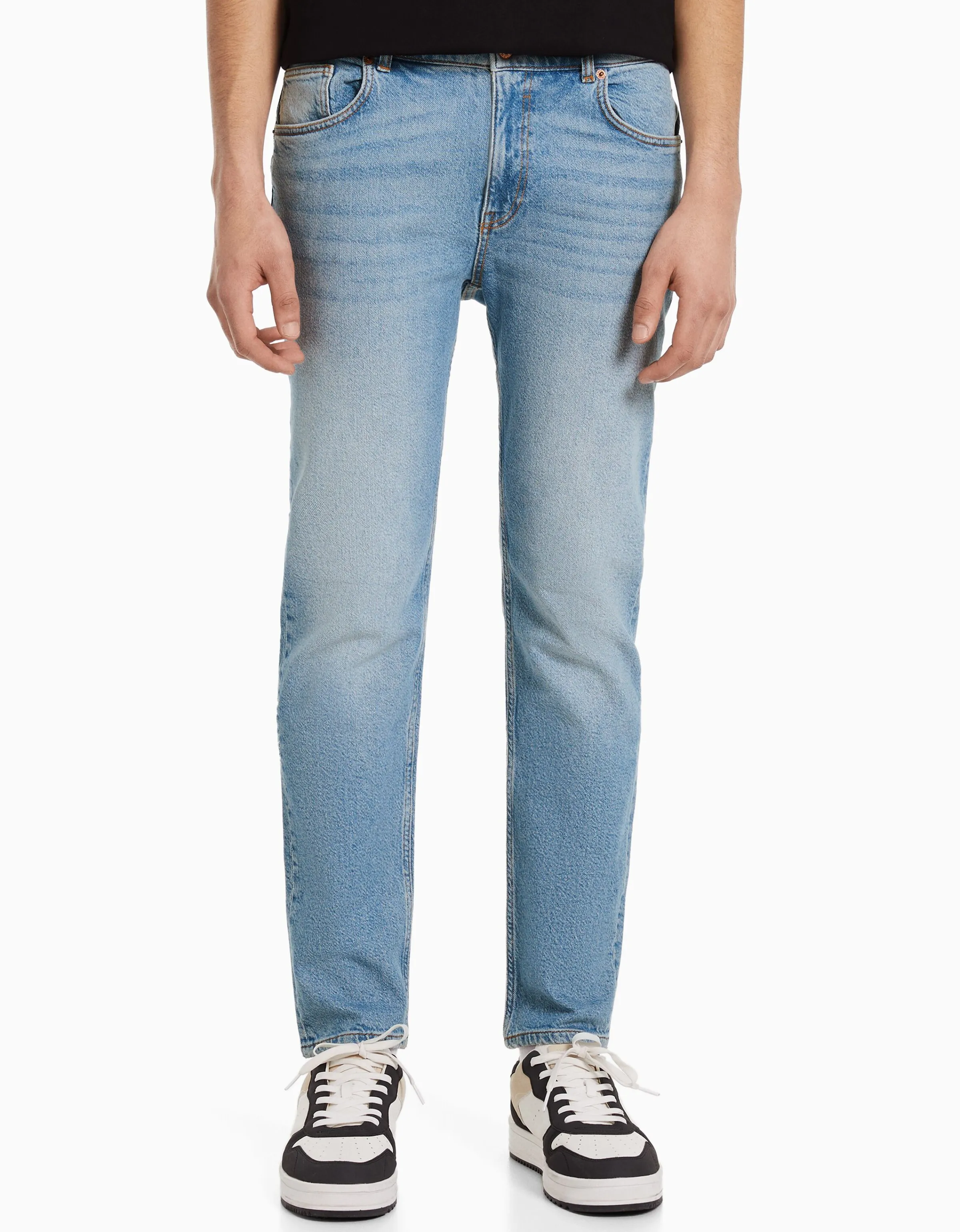 BERSHKA Jeans slim Azul lavado Cheap