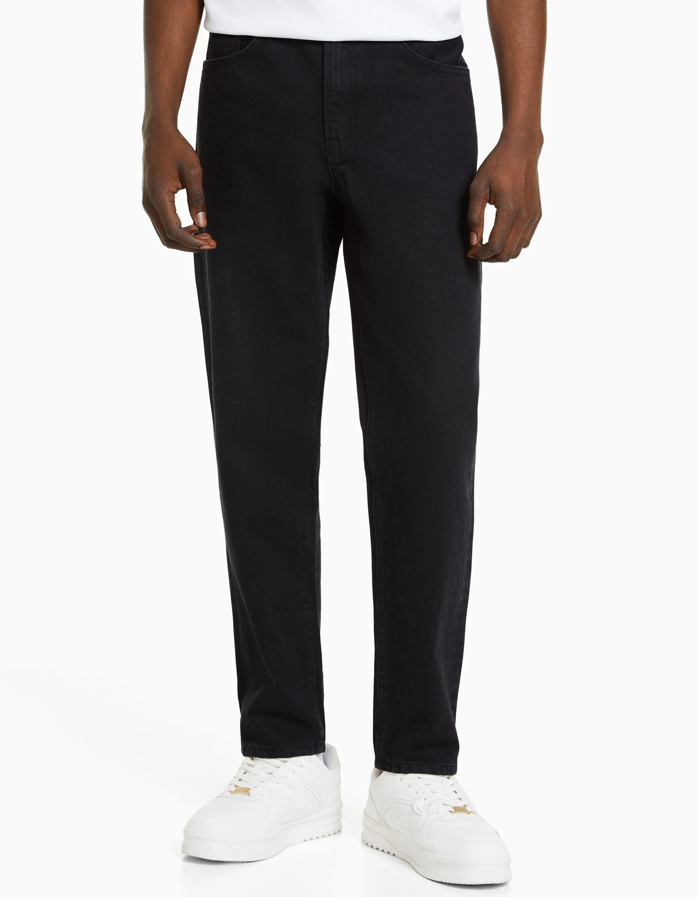 BERSHKA Jeans straight vintage Azul claro Hot