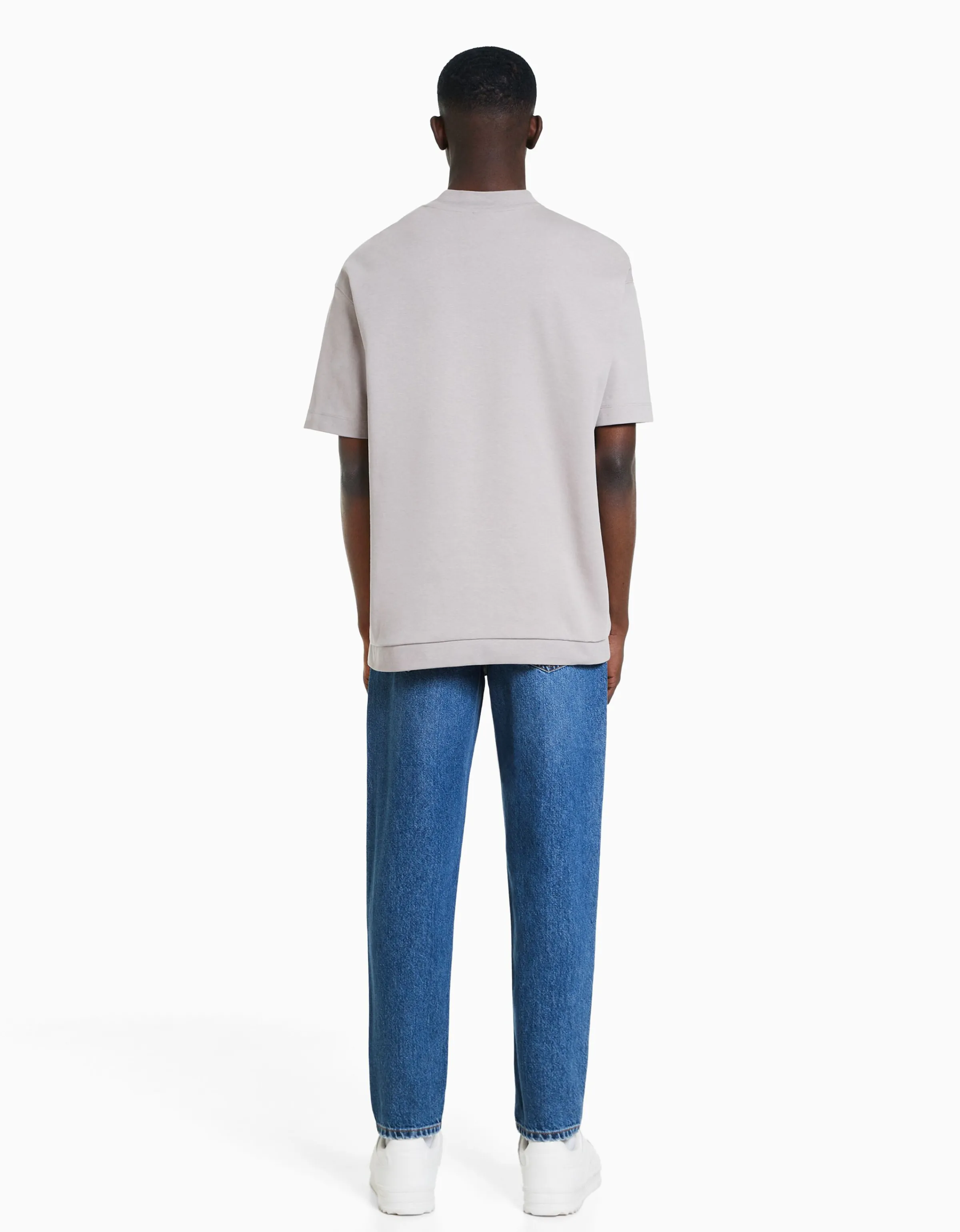 BERSHKA Jeans straight vintage Azul Cheap