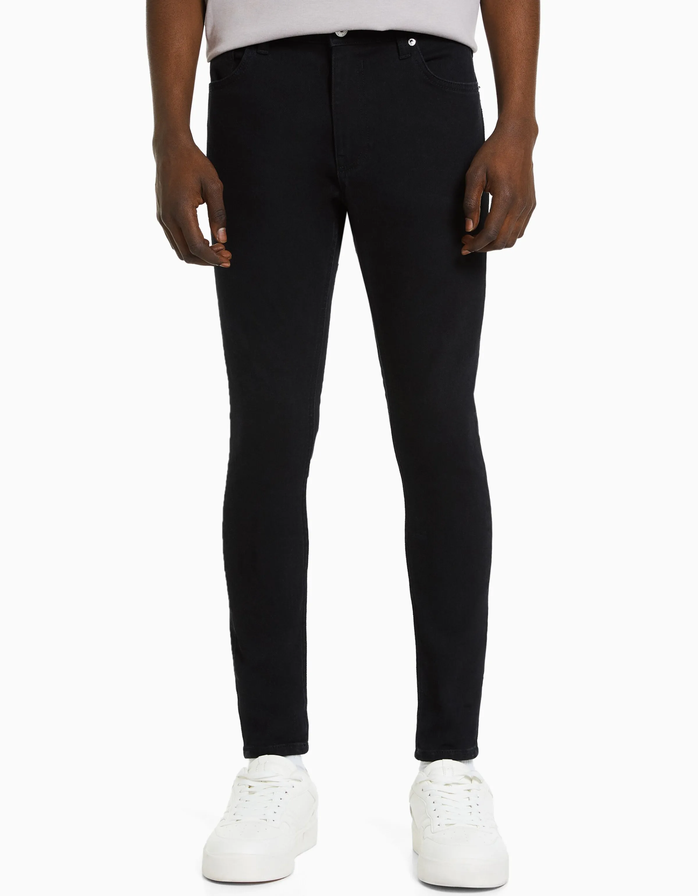BERSHKA Jeans super skinny Blanco Sale