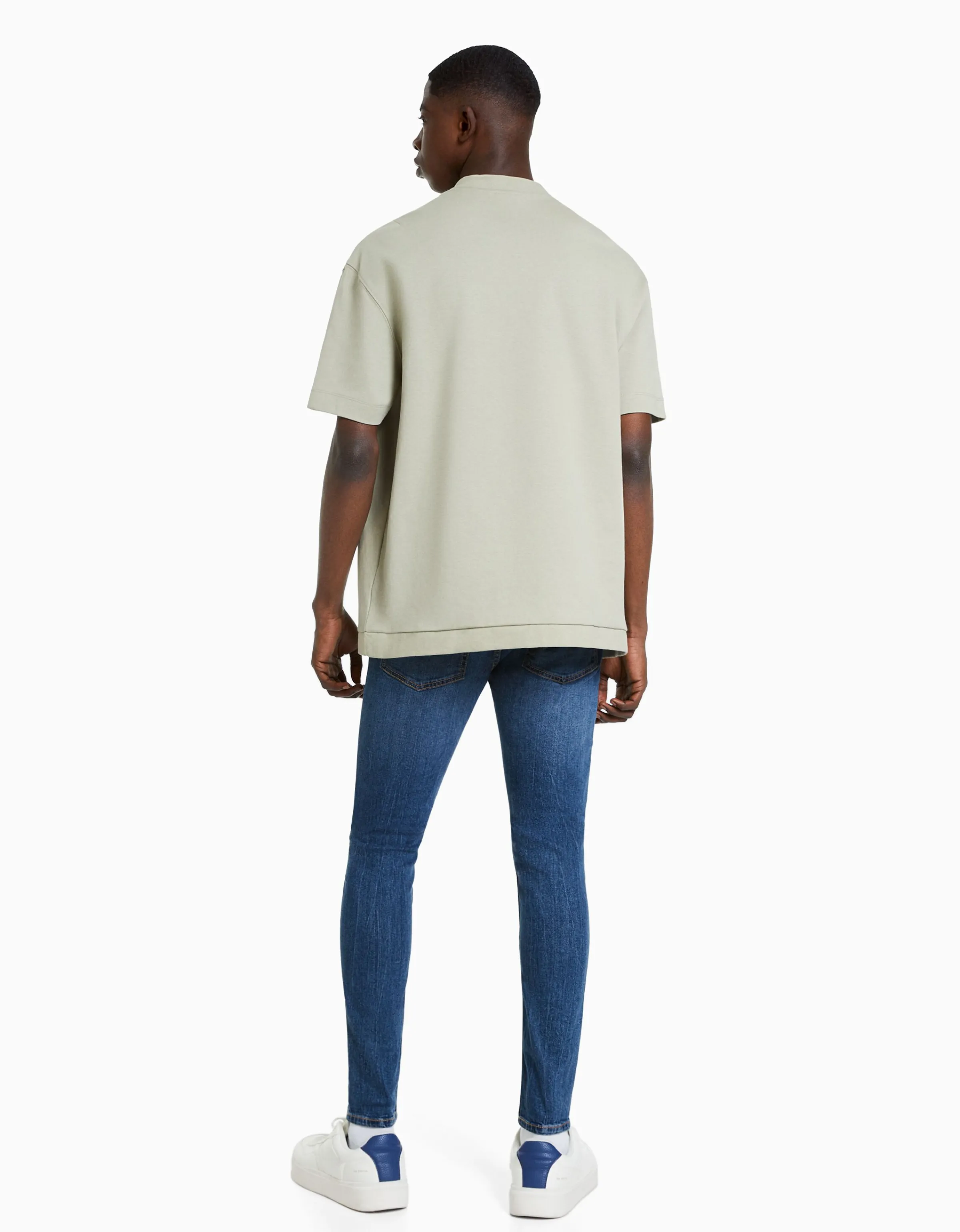 BERSHKA Jeans super skinny Blanco Flash Sale