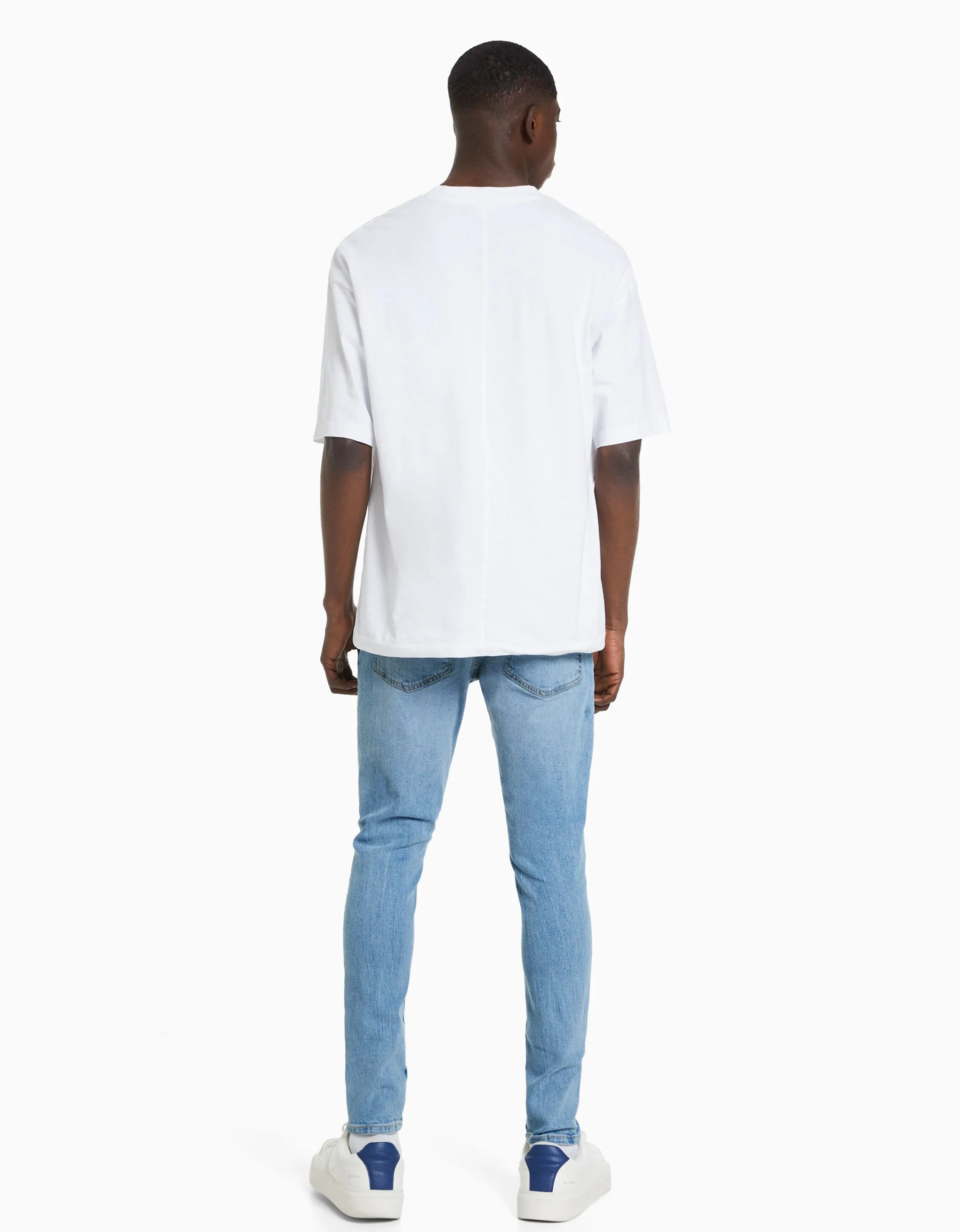 BERSHKA Jeans super skinny Blanco Cheap