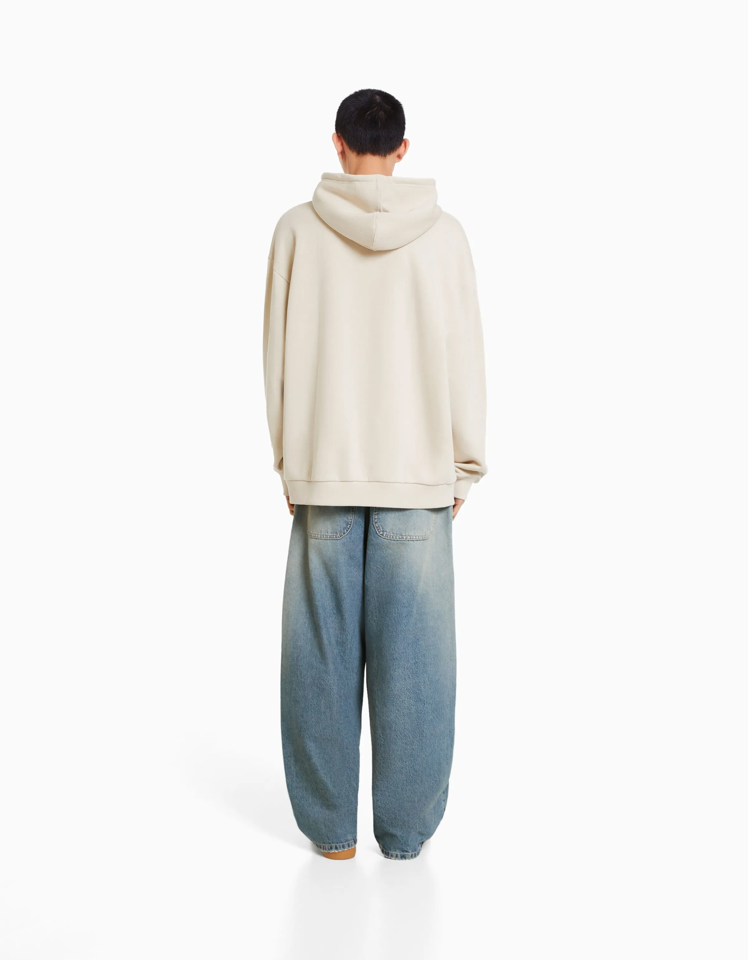 BERSHKA Jeans wide skate Azul lavado Online
