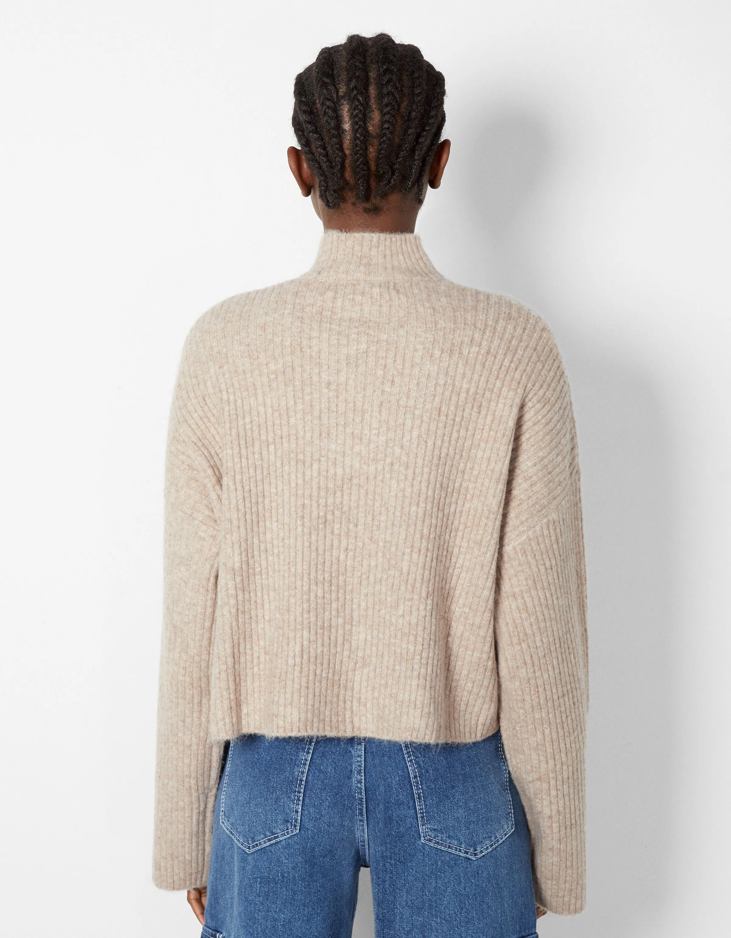 BERSHKA Jersey cuello perkins rib Arena Best
