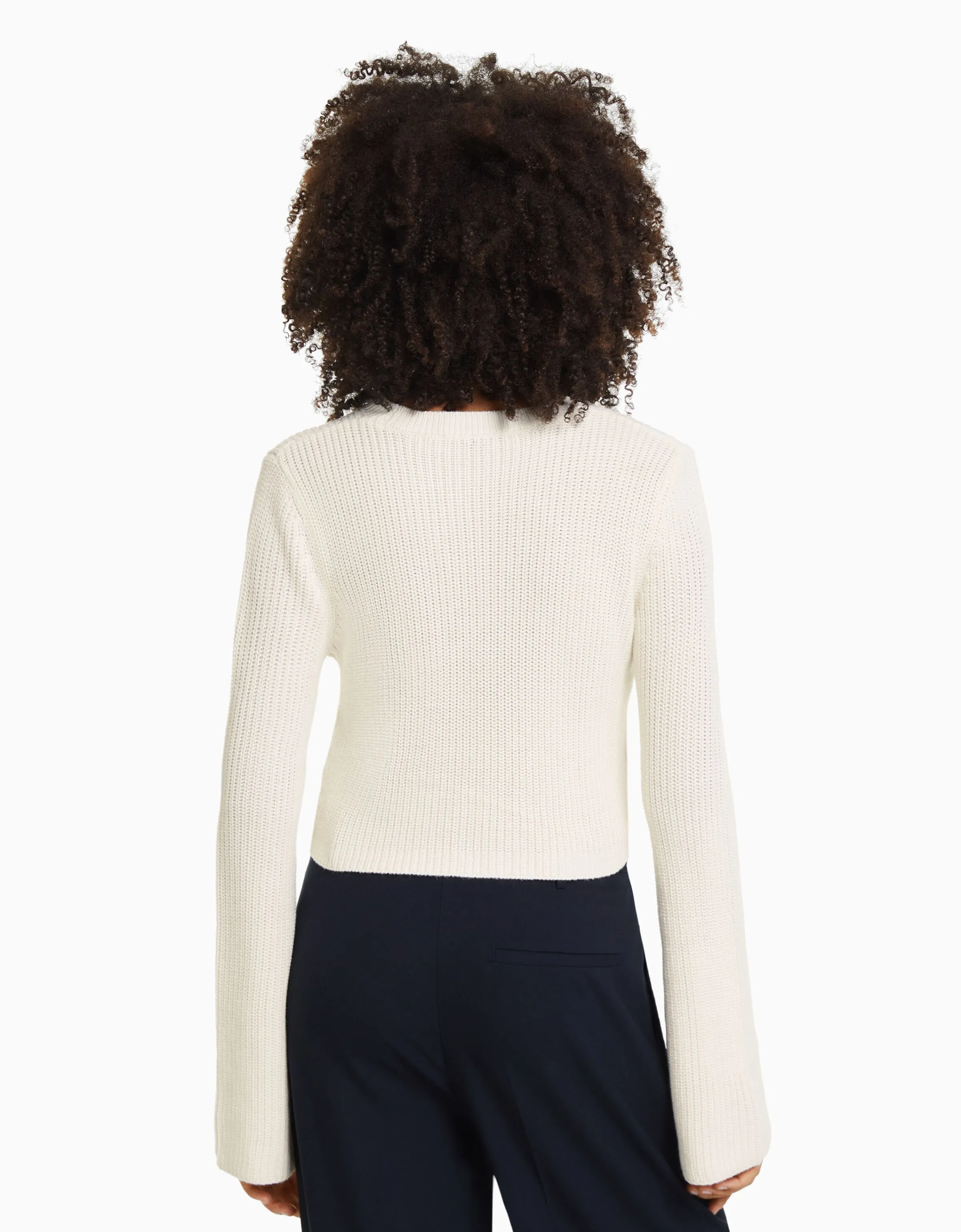 BERSHKA Jersey cuello redondo Azul Online