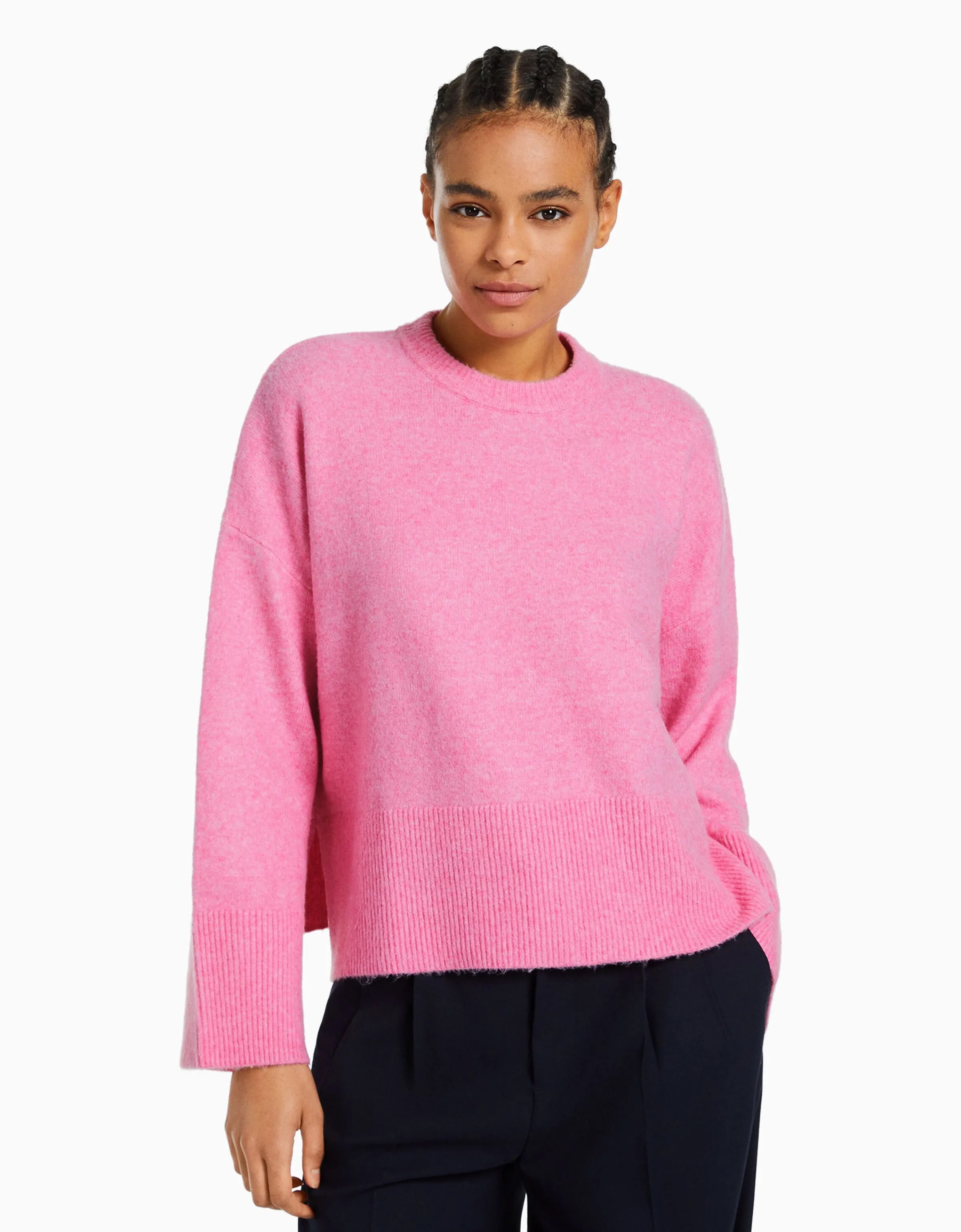 BERSHKA Jersey oversize Rosa Fashion