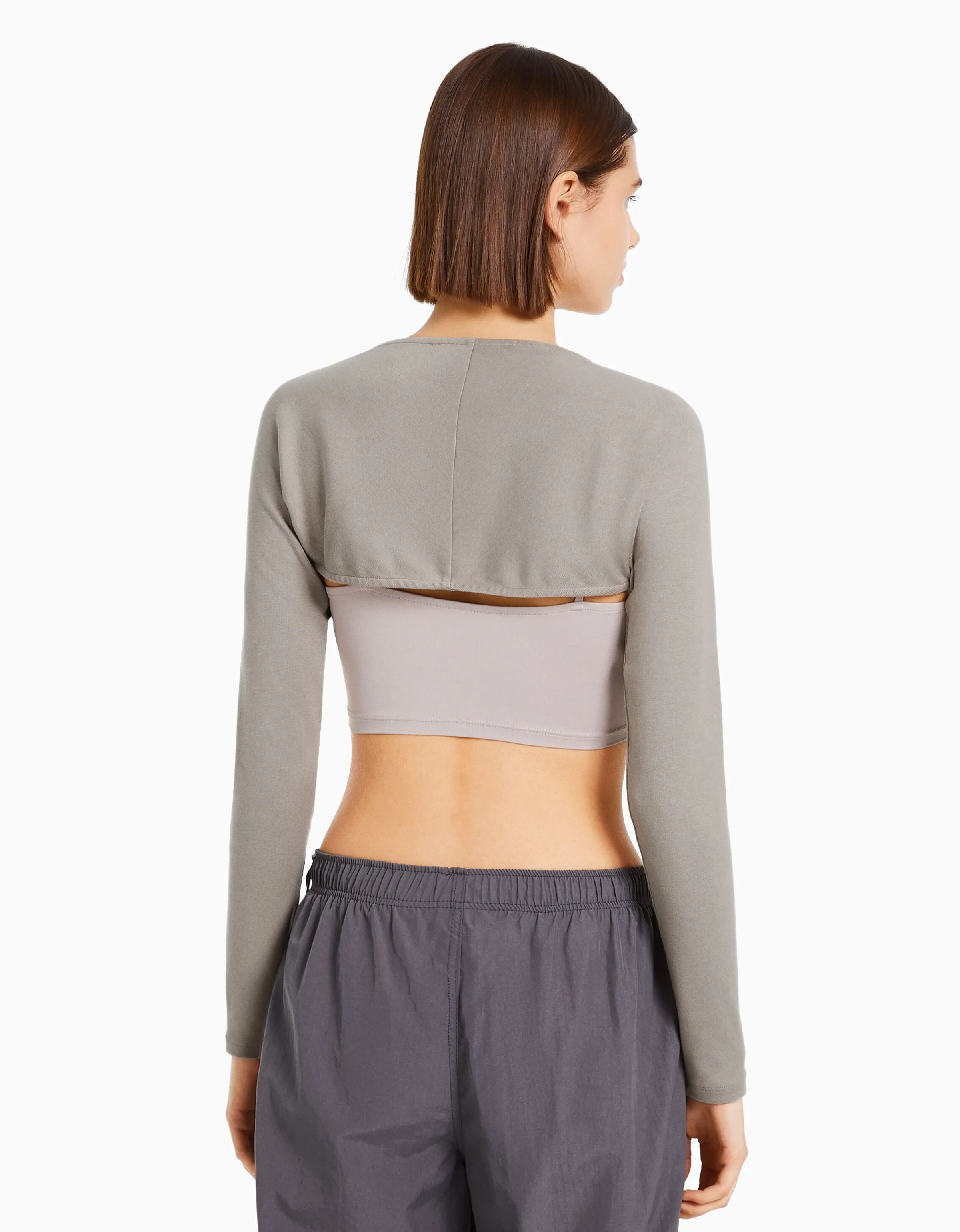 BERSHKA Manguitos básicos Rosa Clearance