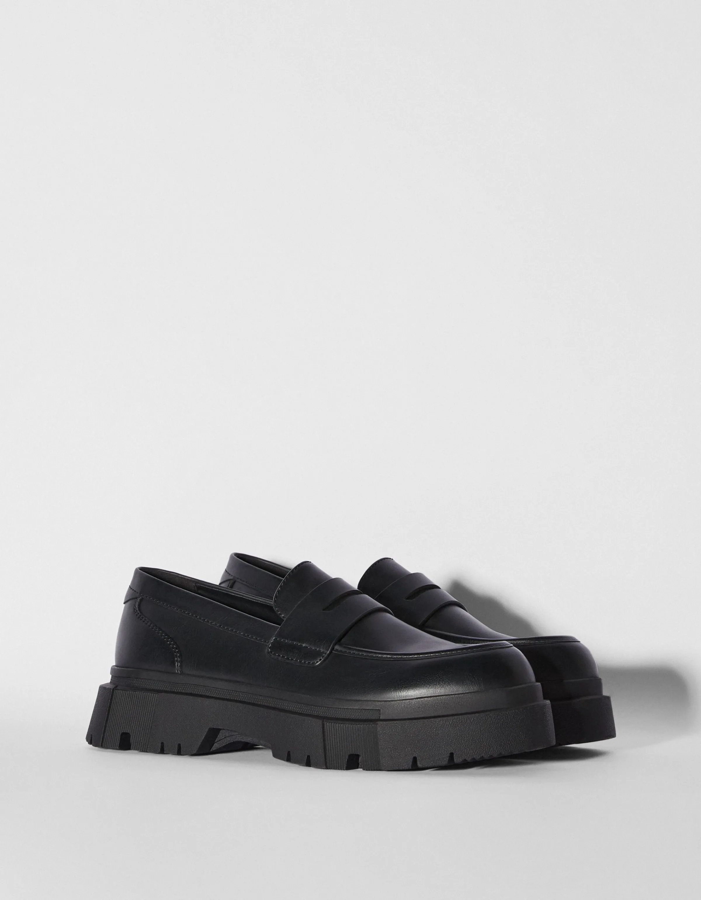 BERSHKA Mocasín suela track hombre Negro Cheap