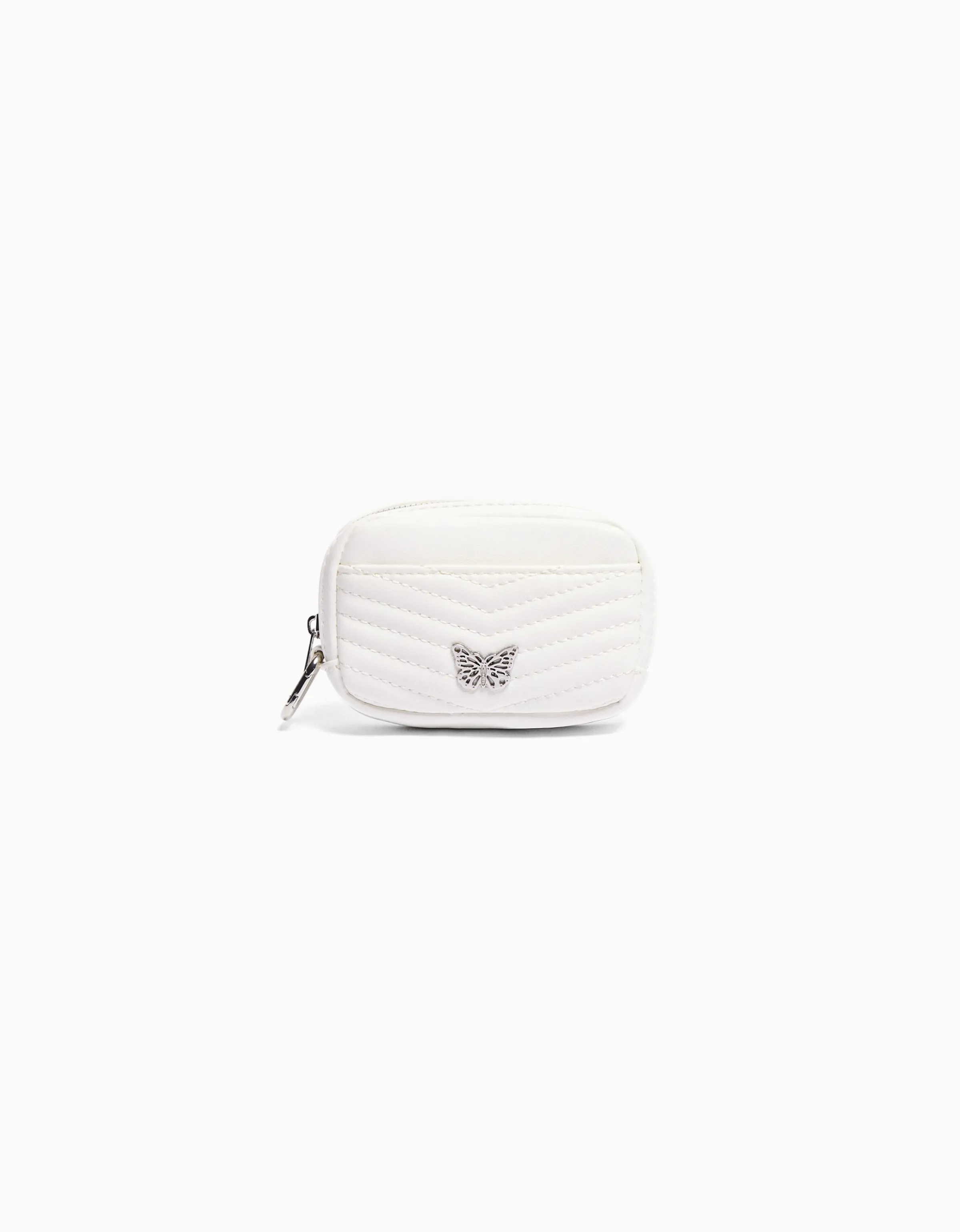 BERSHKA Monedero acolchado detalle Blanco Cheap