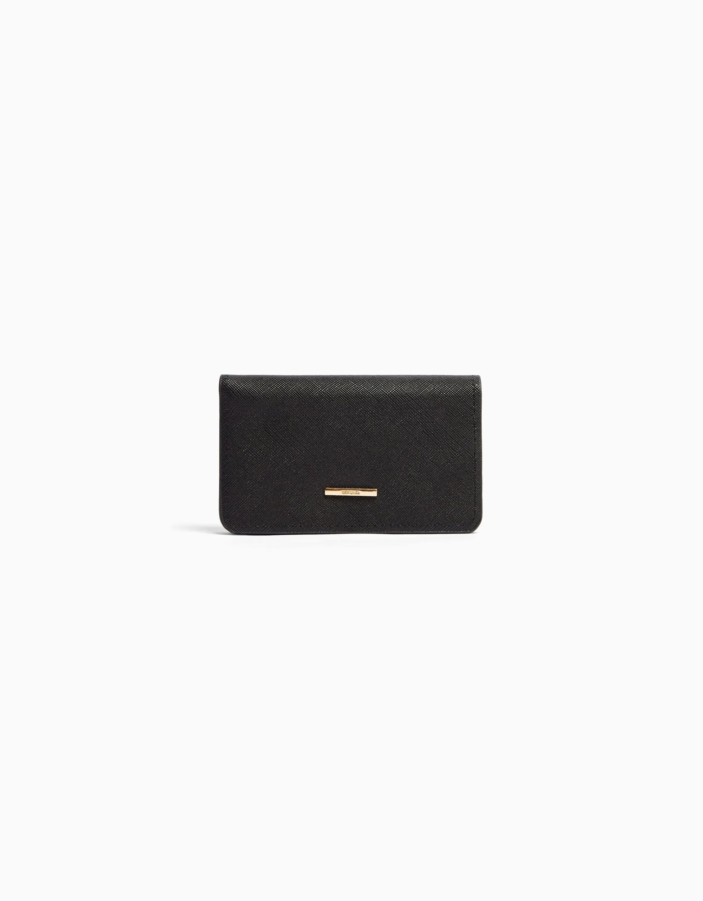 BERSHKA Monedero básico Negro Hot