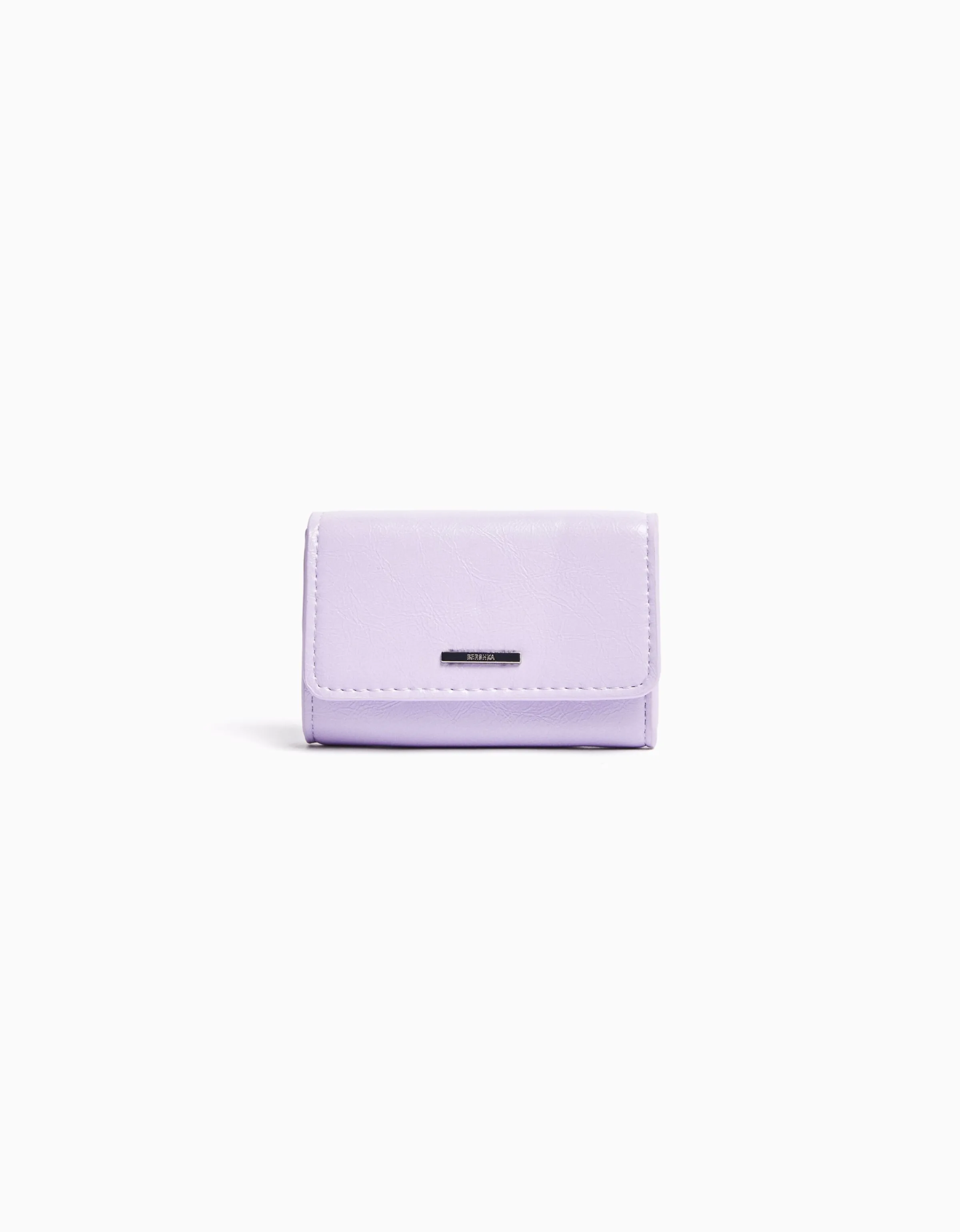 BERSHKA Monedero básico brillo Morado Best Sale