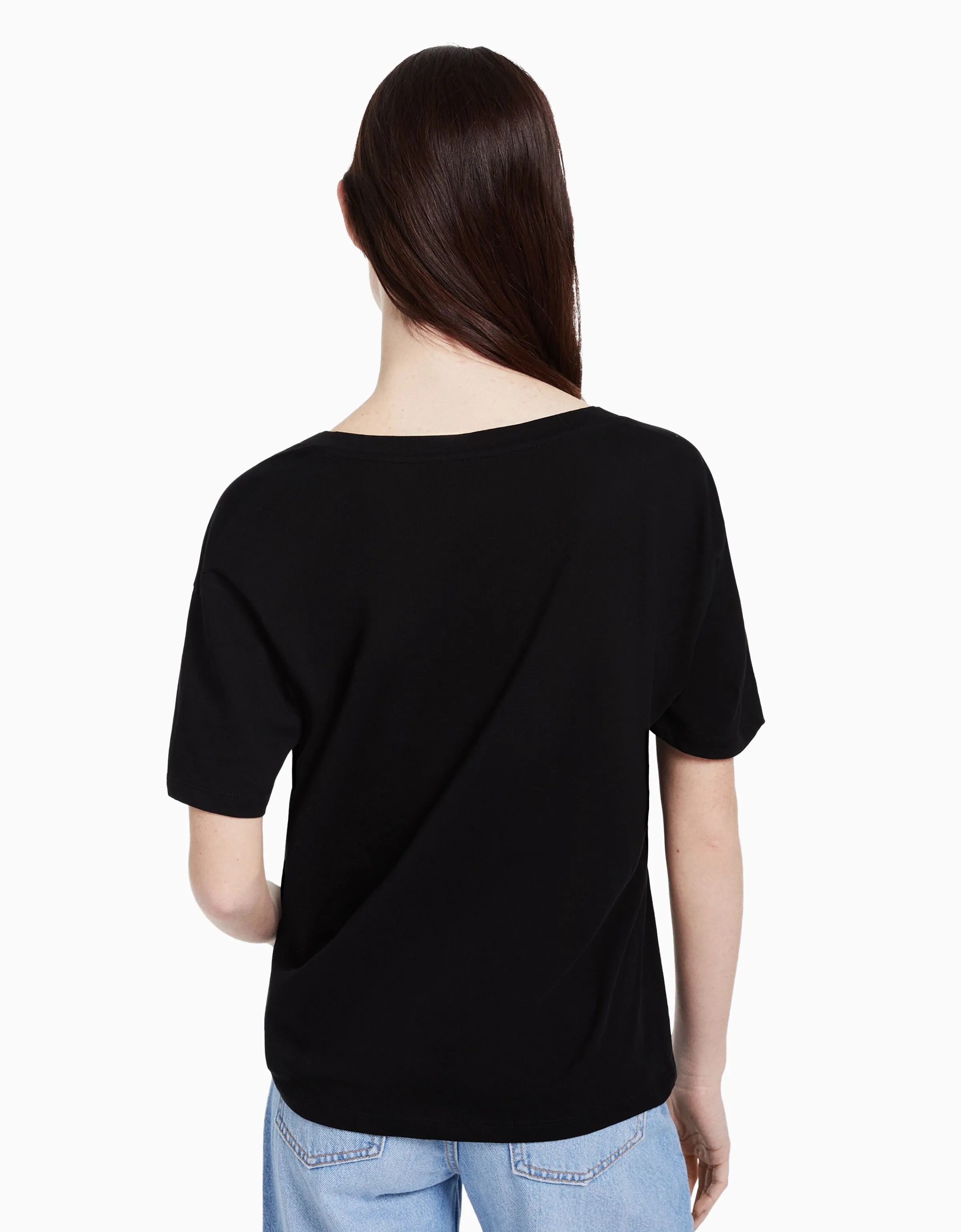 BERSHKA Pack 2 camisetas manga corta cuello pico regular fit Multicolor Flash Sale