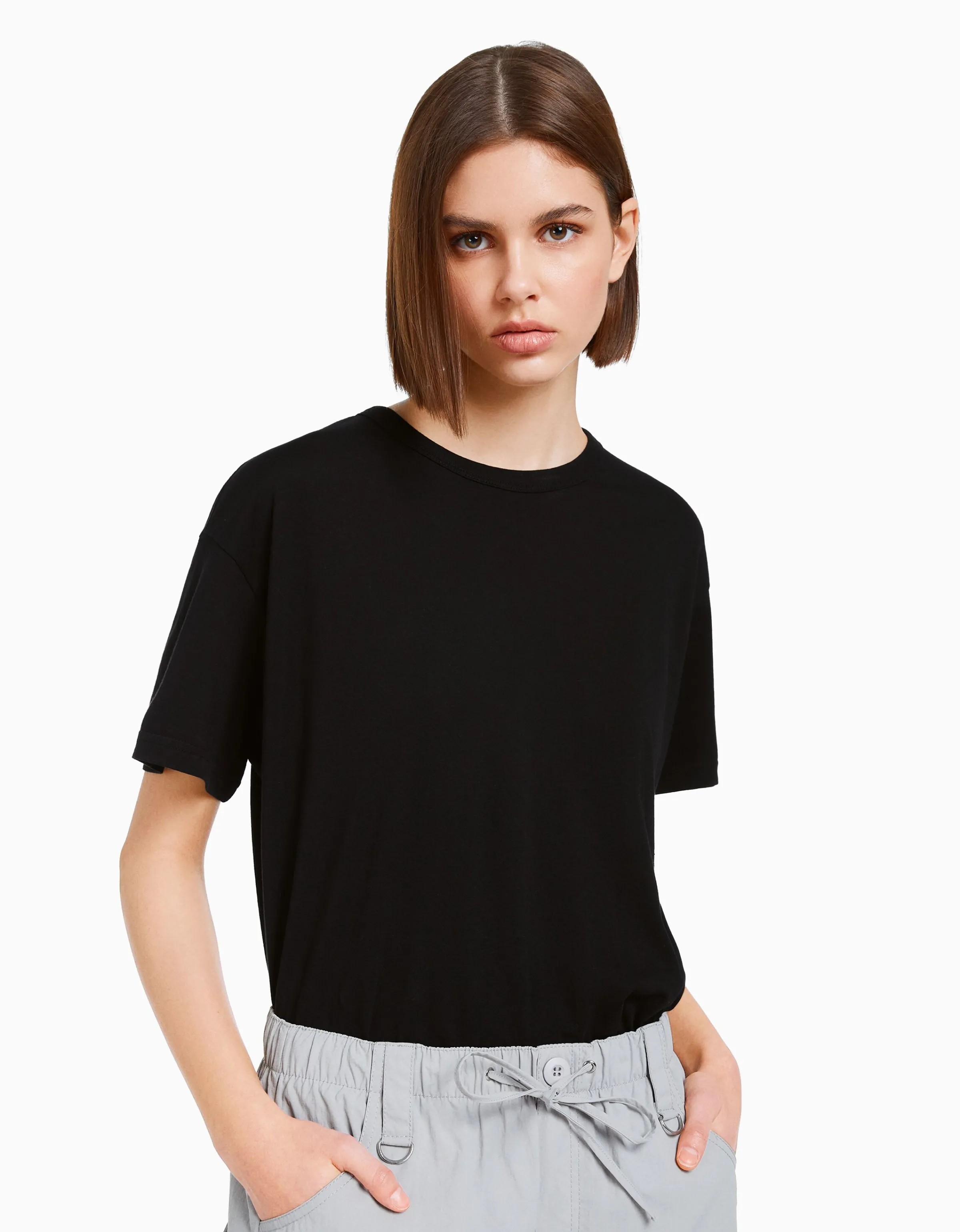 BERSHKA Pack 2 camisetas manga corta oversize Multicolor Cheap