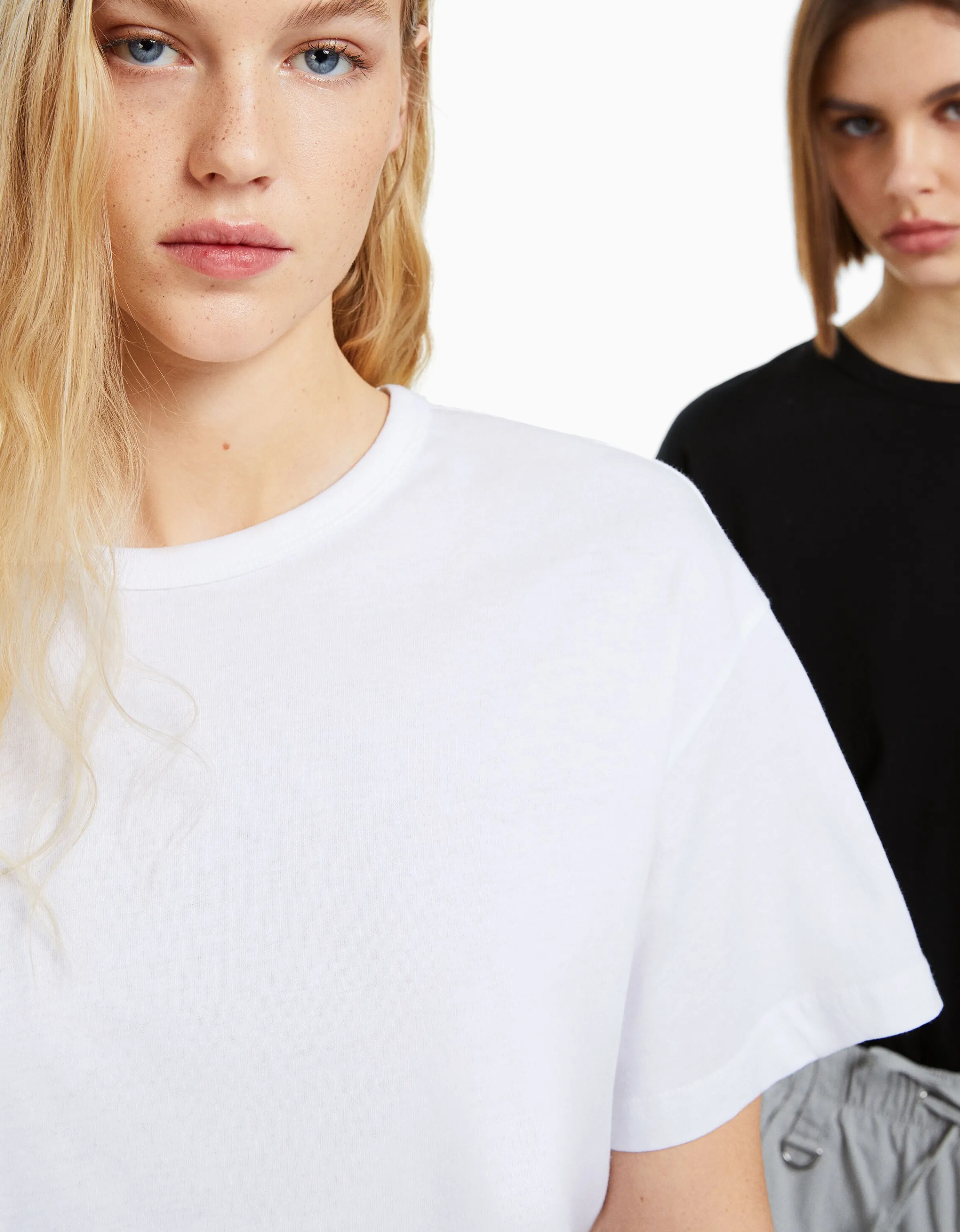 BERSHKA Pack 2 camisetas manga corta oversize Multicolor Cheap