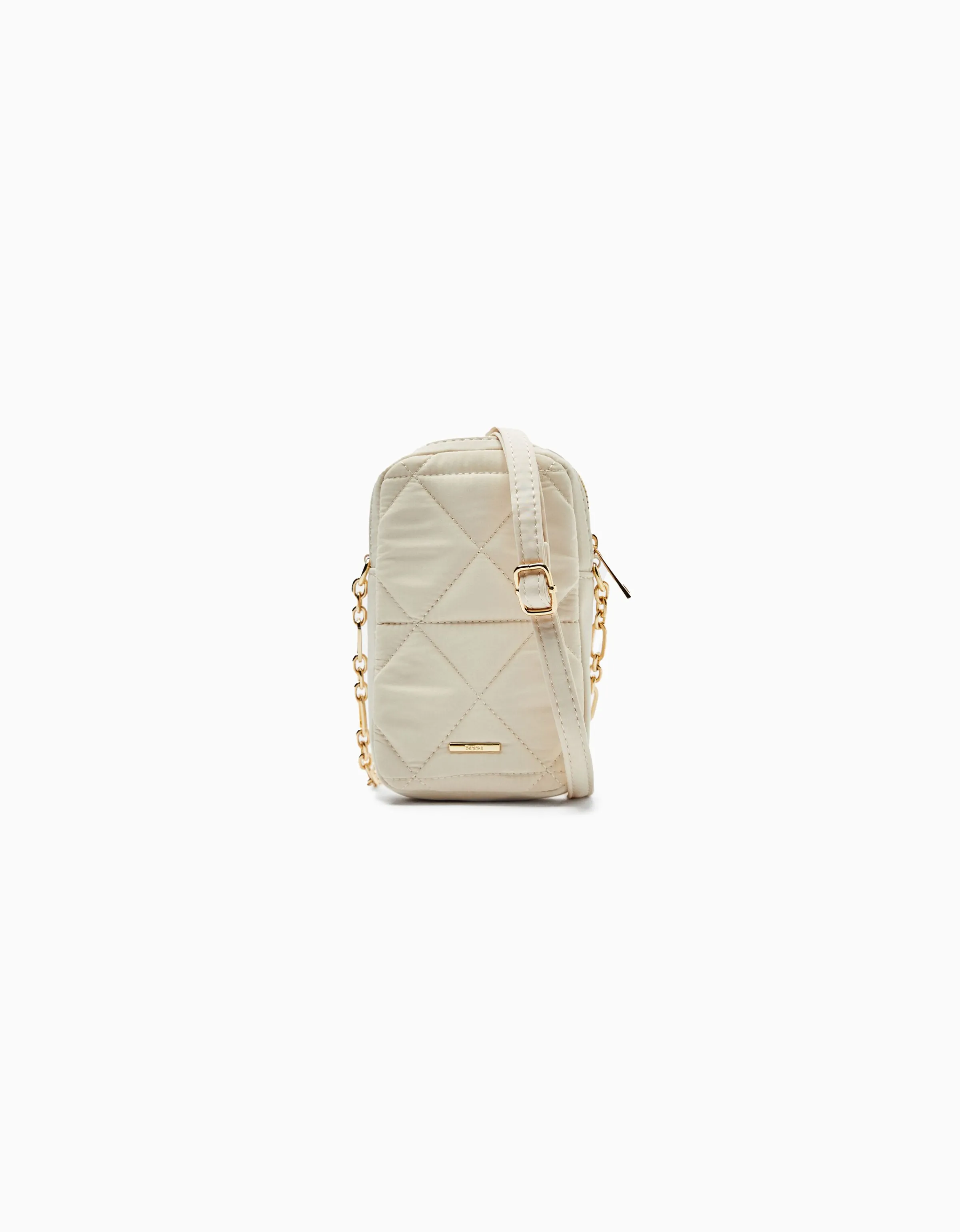 BERSHKA Porta teléfono acolchado Crudo Hot