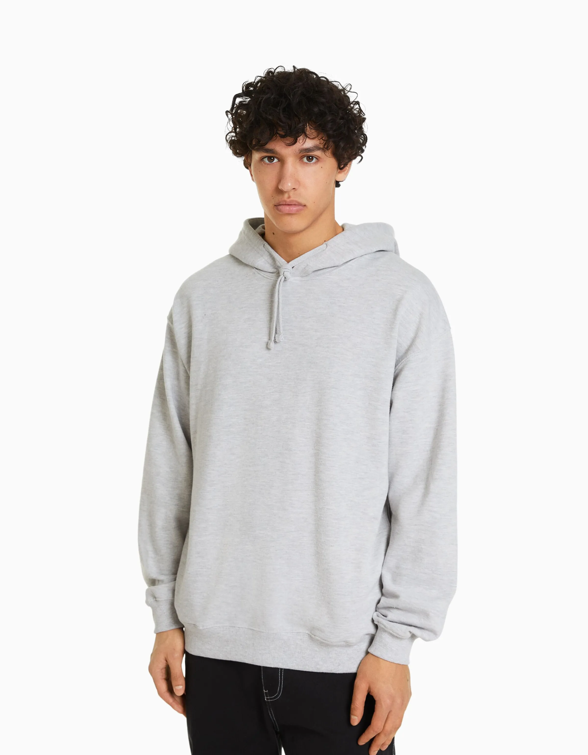 BERSHKA Sudadera capucha Gris Online