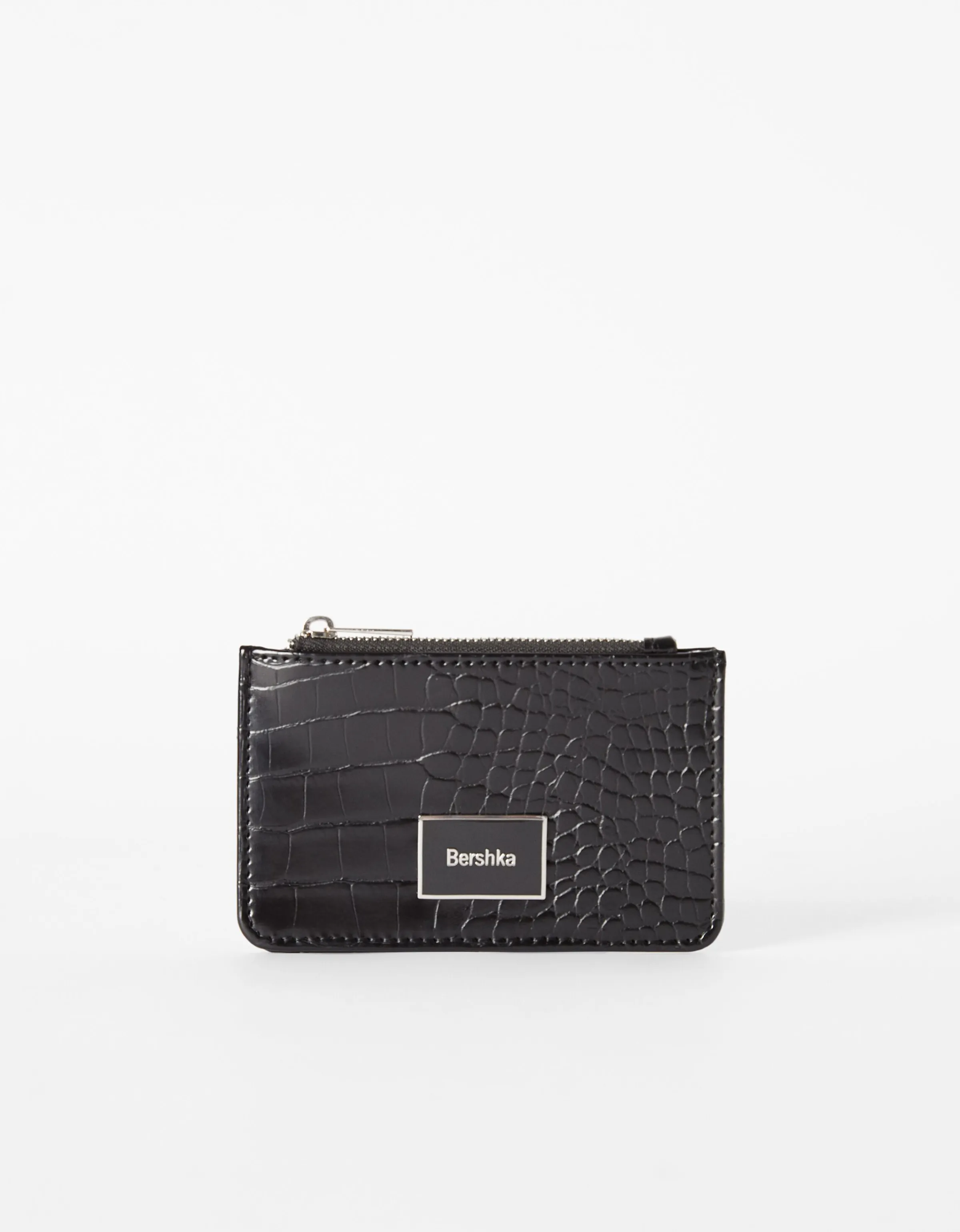 BERSHKA Tarjetero textura Blanco Sale