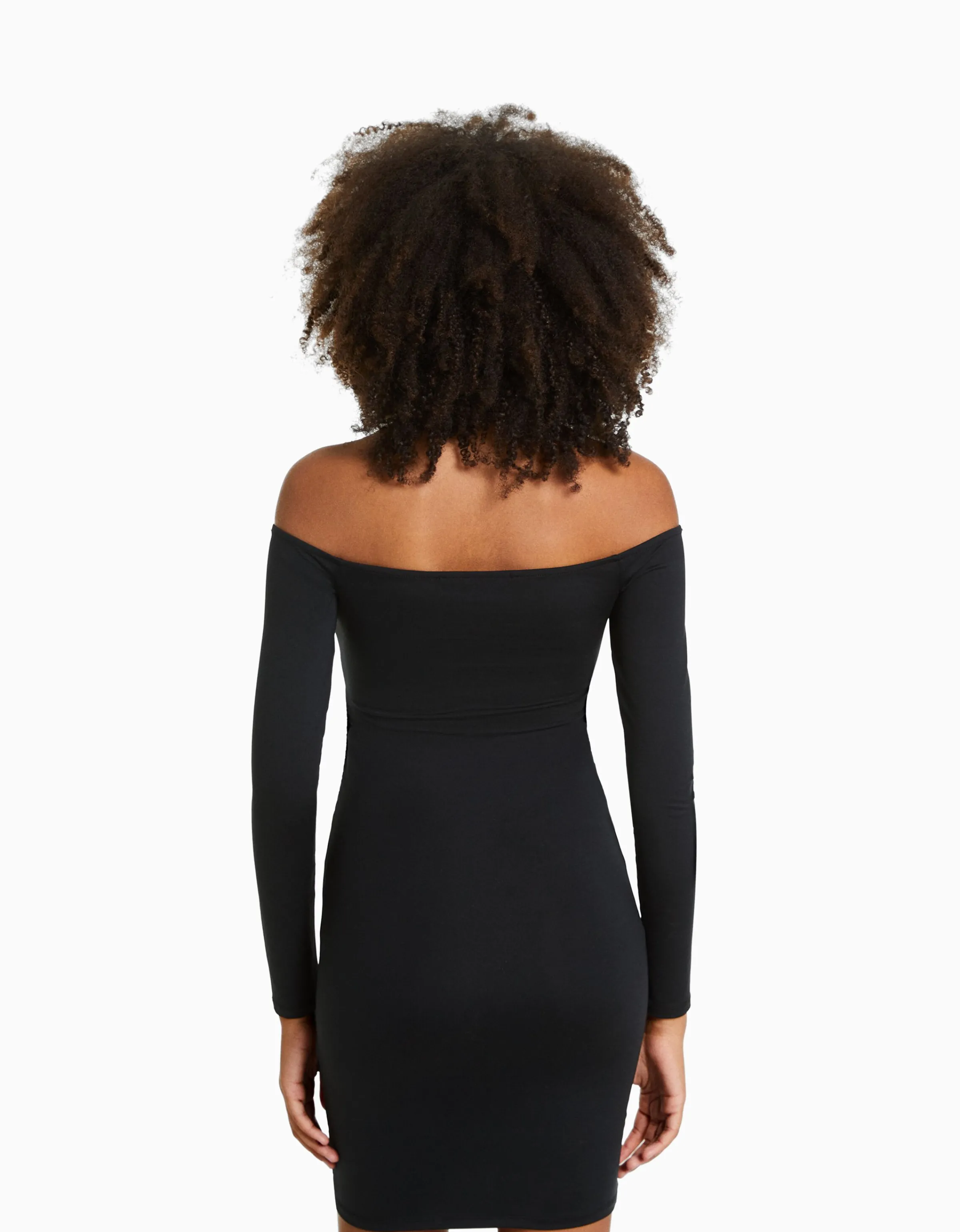 BERSHKA Vestido mini manga larga Kaki Best
