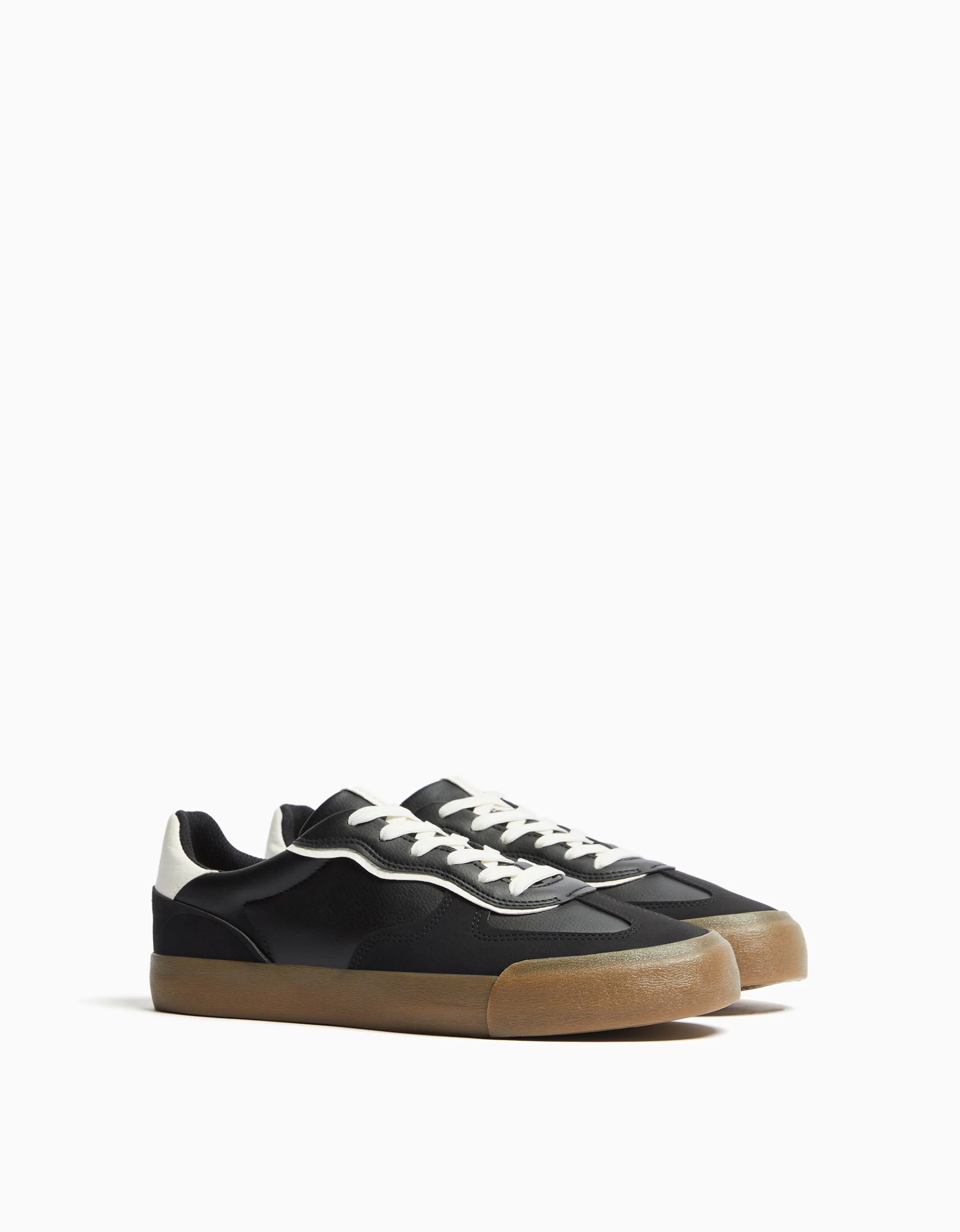 BERSHKA Zapatillas estilo retro hombre Negro Cheap