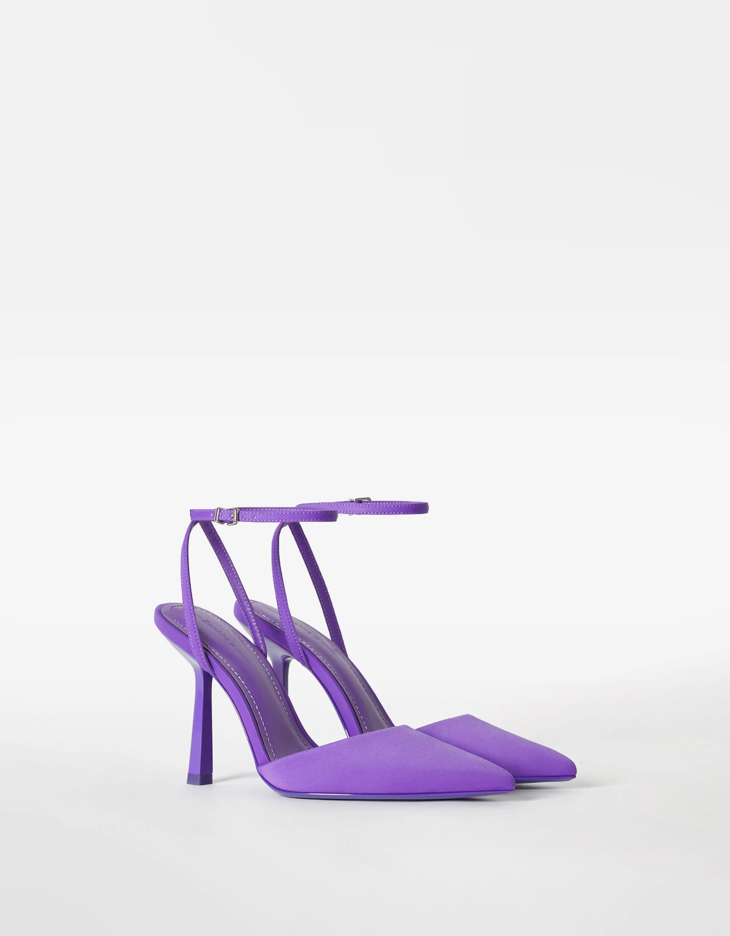 BERSHKA Zapato tacón destalonado pulsera Naranja Outlet